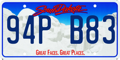 SD license plate 94PB83