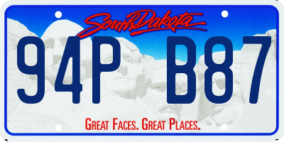 SD license plate 94PB87