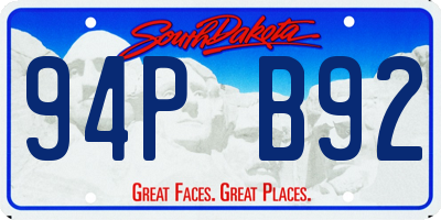 SD license plate 94PB92
