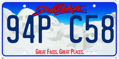 SD license plate 94PC58