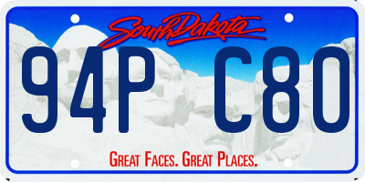 SD license plate 94PC80