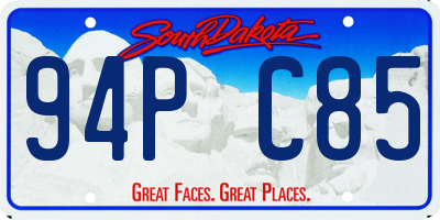 SD license plate 94PC85