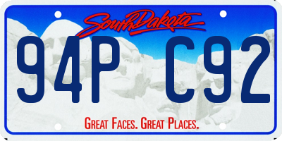 SD license plate 94PC92