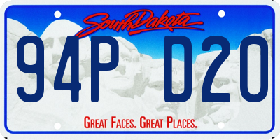 SD license plate 94PD20