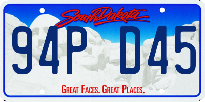 SD license plate 94PD45
