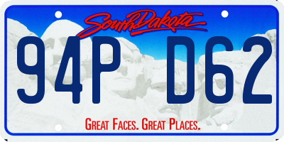 SD license plate 94PD62