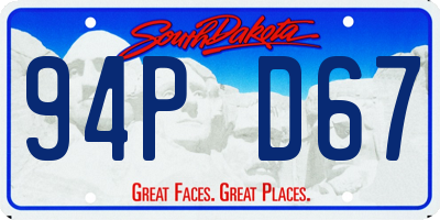 SD license plate 94PD67