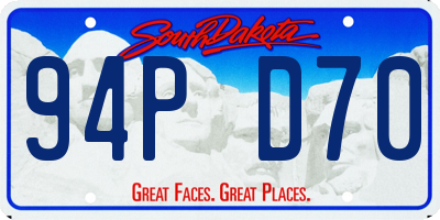 SD license plate 94PD70