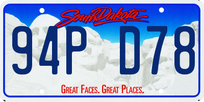 SD license plate 94PD78