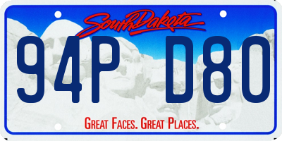 SD license plate 94PD80