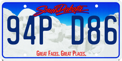 SD license plate 94PD86