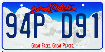SD license plate 94PD91