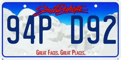 SD license plate 94PD92
