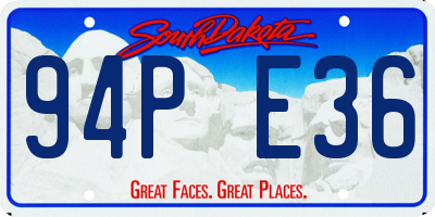 SD license plate 94PE36