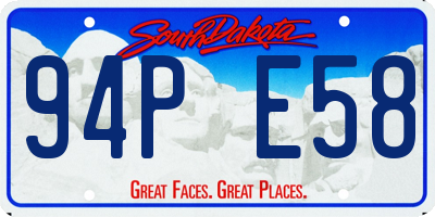 SD license plate 94PE58