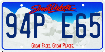 SD license plate 94PE65