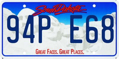 SD license plate 94PE68