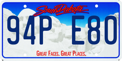 SD license plate 94PE80