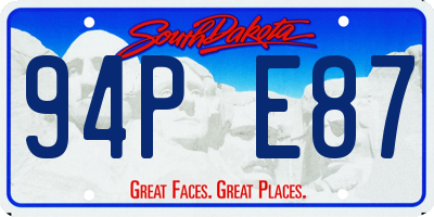 SD license plate 94PE87