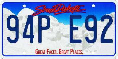 SD license plate 94PE92