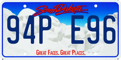 SD license plate 94PE96