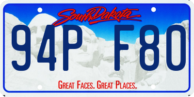 SD license plate 94PF80