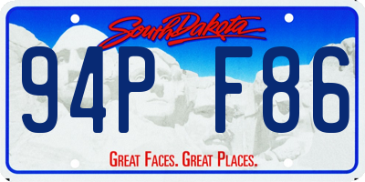 SD license plate 94PF86