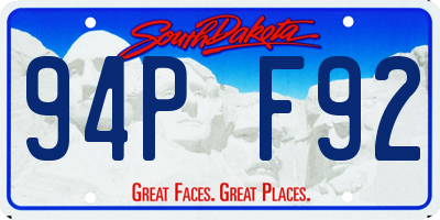 SD license plate 94PF92