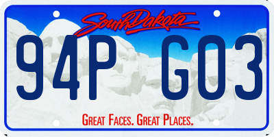 SD license plate 94PG03