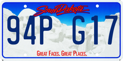 SD license plate 94PG17