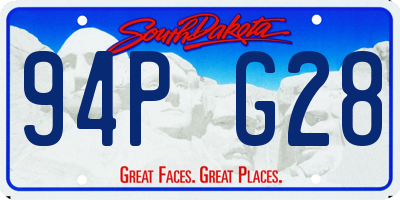 SD license plate 94PG28