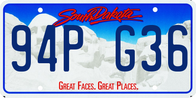 SD license plate 94PG36