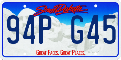 SD license plate 94PG45