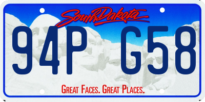 SD license plate 94PG58