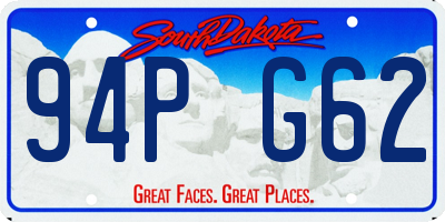 SD license plate 94PG62