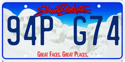 SD license plate 94PG74