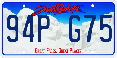 SD license plate 94PG75