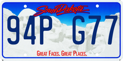 SD license plate 94PG77