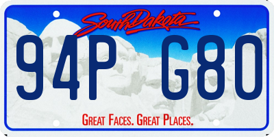 SD license plate 94PG80
