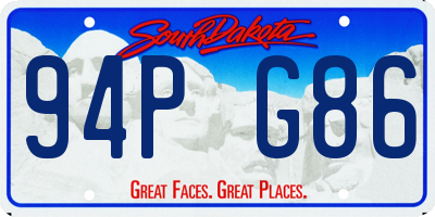 SD license plate 94PG86