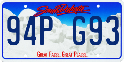 SD license plate 94PG93