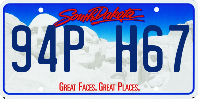 SD license plate 94PH67