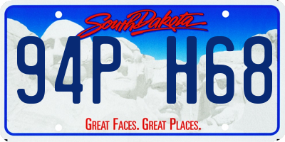 SD license plate 94PH68