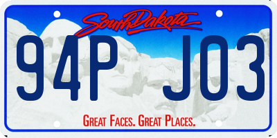 SD license plate 94PJ03