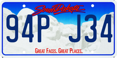 SD license plate 94PJ34