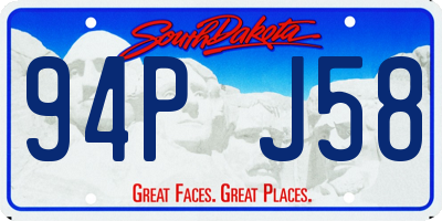 SD license plate 94PJ58