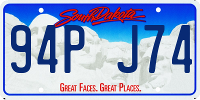 SD license plate 94PJ74