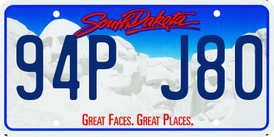 SD license plate 94PJ80