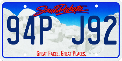 SD license plate 94PJ92