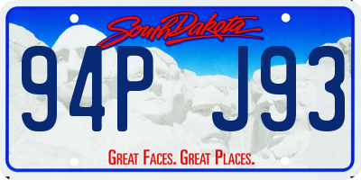 SD license plate 94PJ93